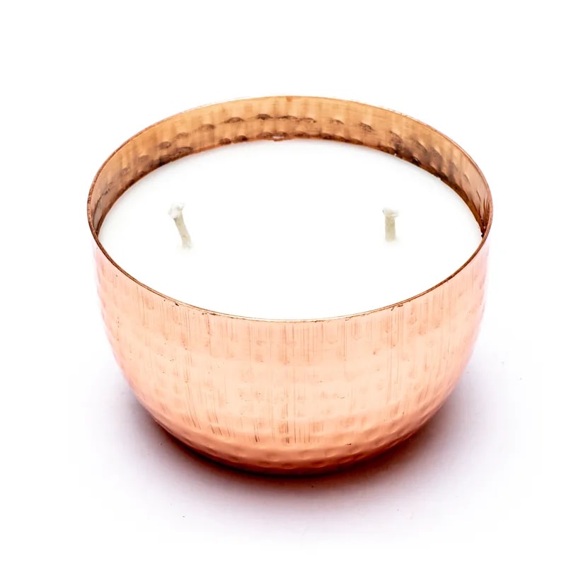 Pitta Aqua Duftkerze in kupferbeschichteter Glasschale - Dianas Klosterlädchen