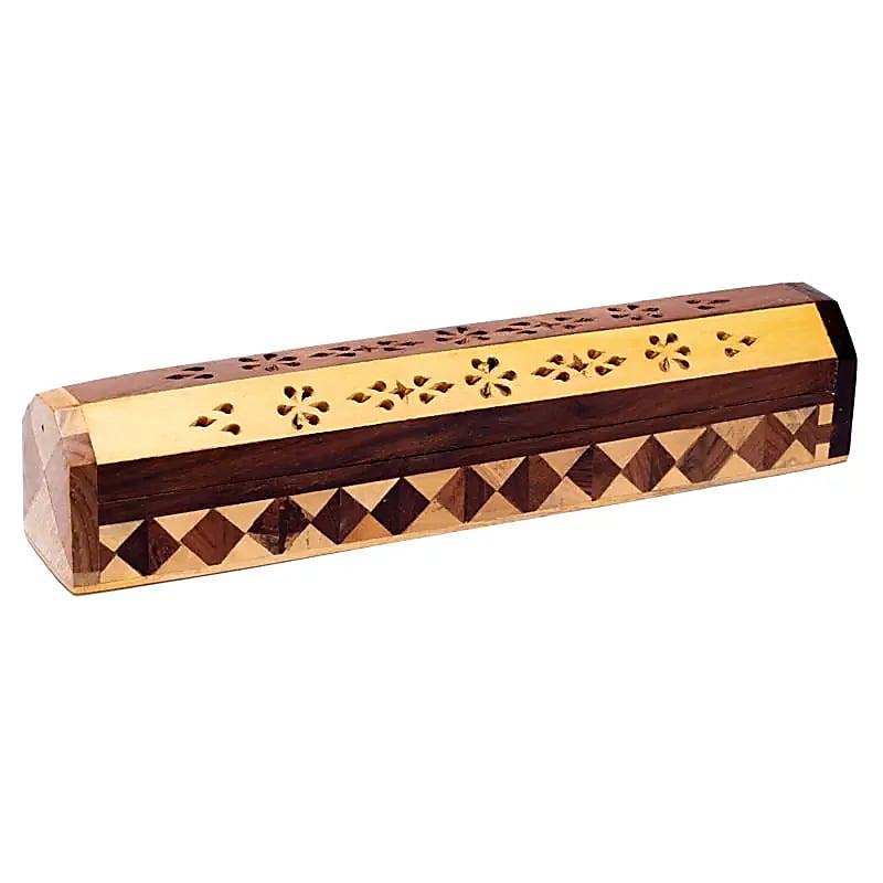Räucherstäbchenhalter/Dose aus Holz 2 Farben - Dianas Klosterlädchen