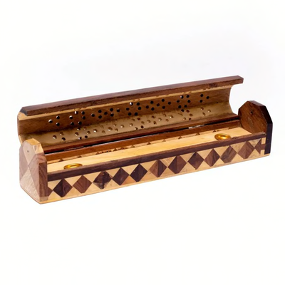 Räucherstäbchenhalter/Dose aus Holz 2 Farben - Dianas Klosterlädchen