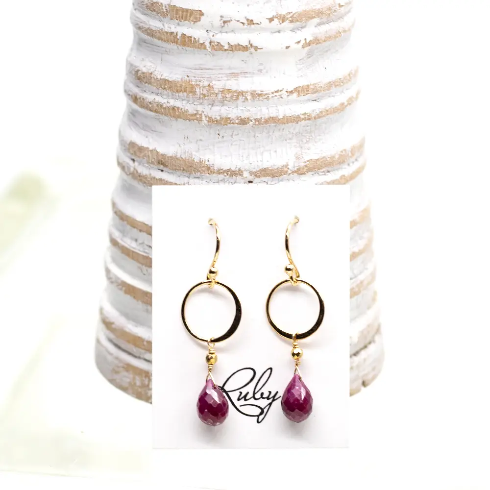 Rubin Ring Ohrringe | Gold - Dianas Klosterlädchen