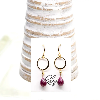 Rubin Ring Ohrringe | Gold - Dianas Klosterlädchen