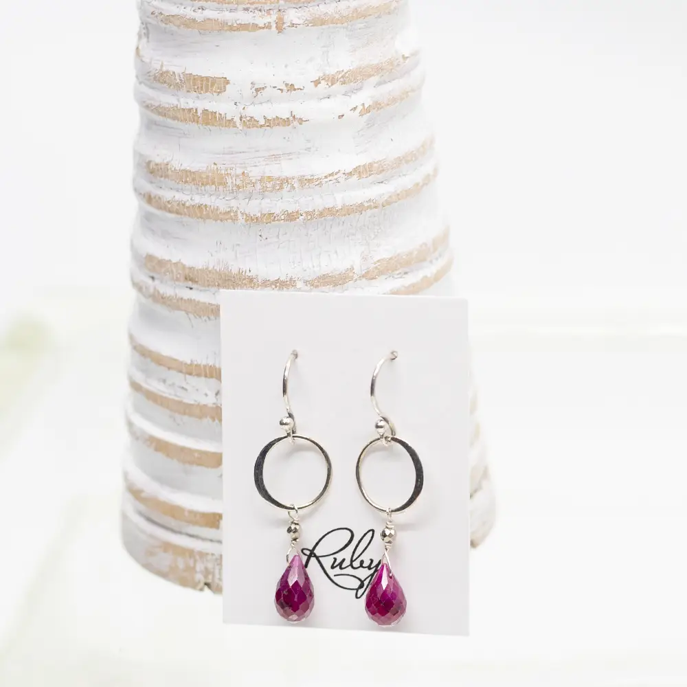 Rubin Ring Ohrringe | Silber - Dianas Klosterlädchen