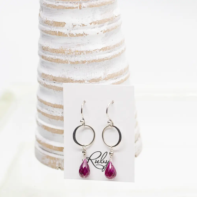 Rubin Ring Ohrringe | Silber - Dianas Klosterlädchen