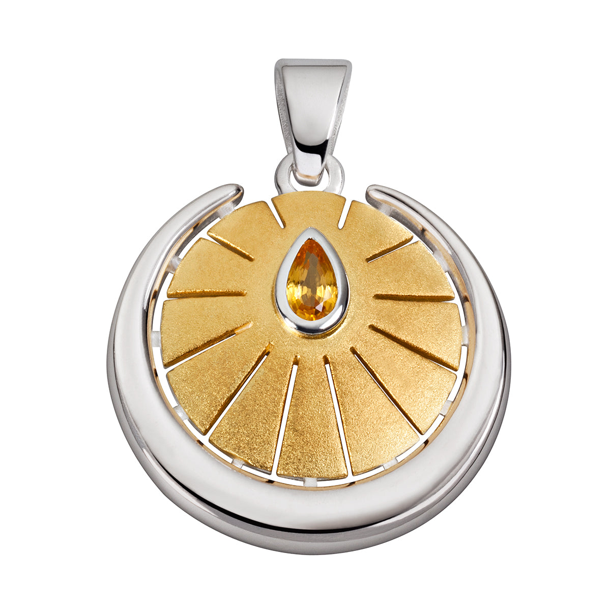 Schöpfungskraft Anhänger | teilvergoldet mit Saphir - Dianas Klosterlädchen