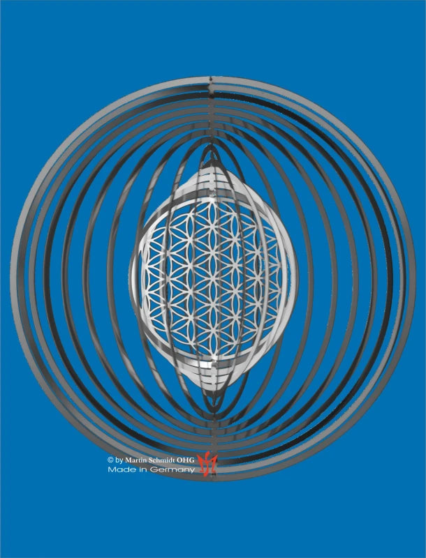 Windspiel Spirale „Blume des Lebens pur“ Ø 15 cm - Dianas Klosterlädchen