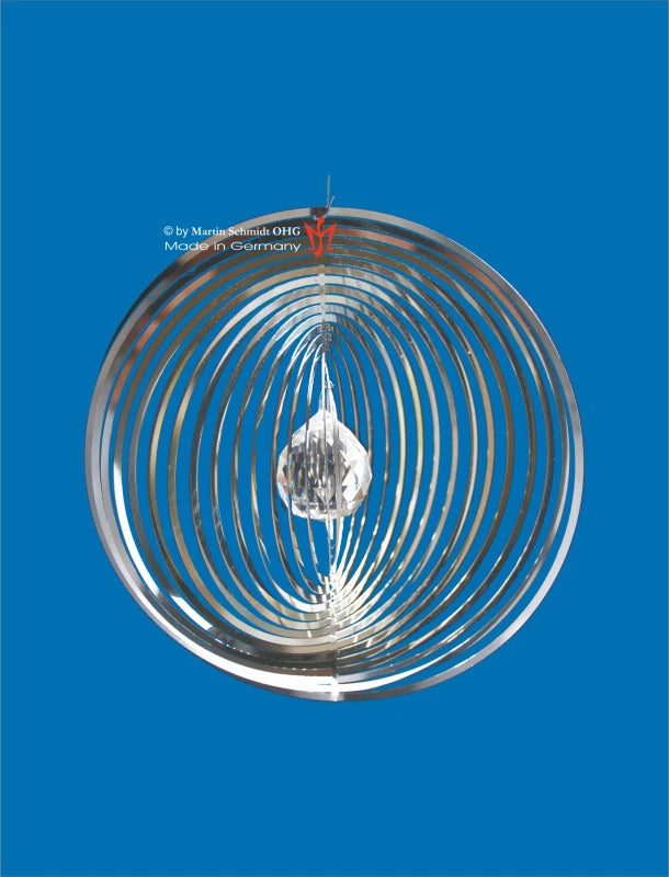 Windspiel Spirale mit Swarowski Kristall Ø 11 cm - Dianas Klosterlädchen