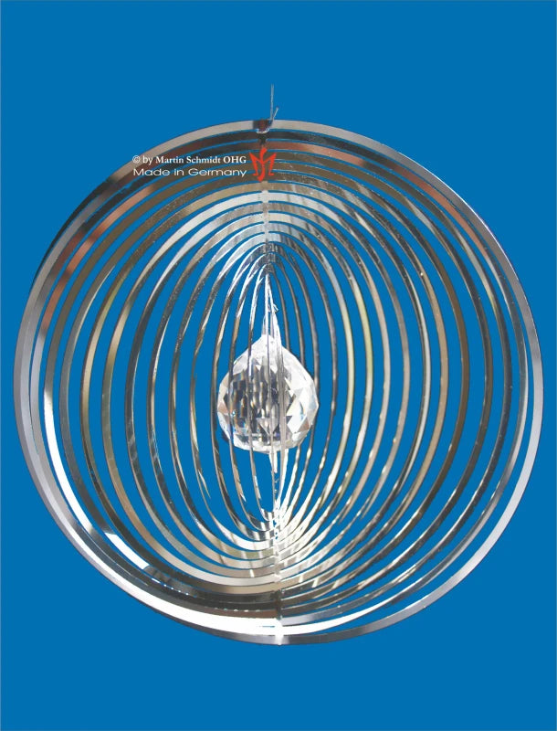 Windspiel Spirale „Ringe mit Kristall Ø 15 cm“ - Dianas Klosterlädchen