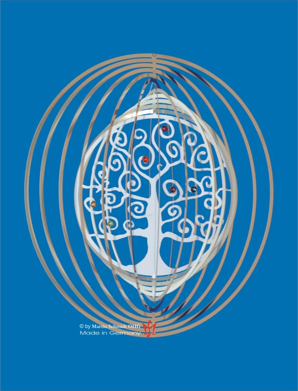 Spirale Windspiel "Baum" des Lebens mit Steinchen bunt Ø 15 cm - Dianas Klosterlädchen