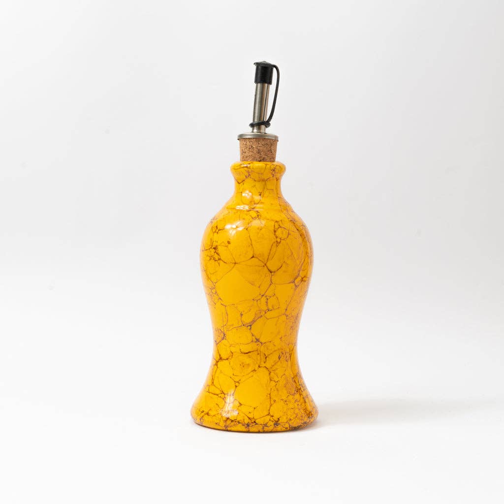 ZIMTGELB Keramik-Ölflasche - Dianas Klosterlädchen